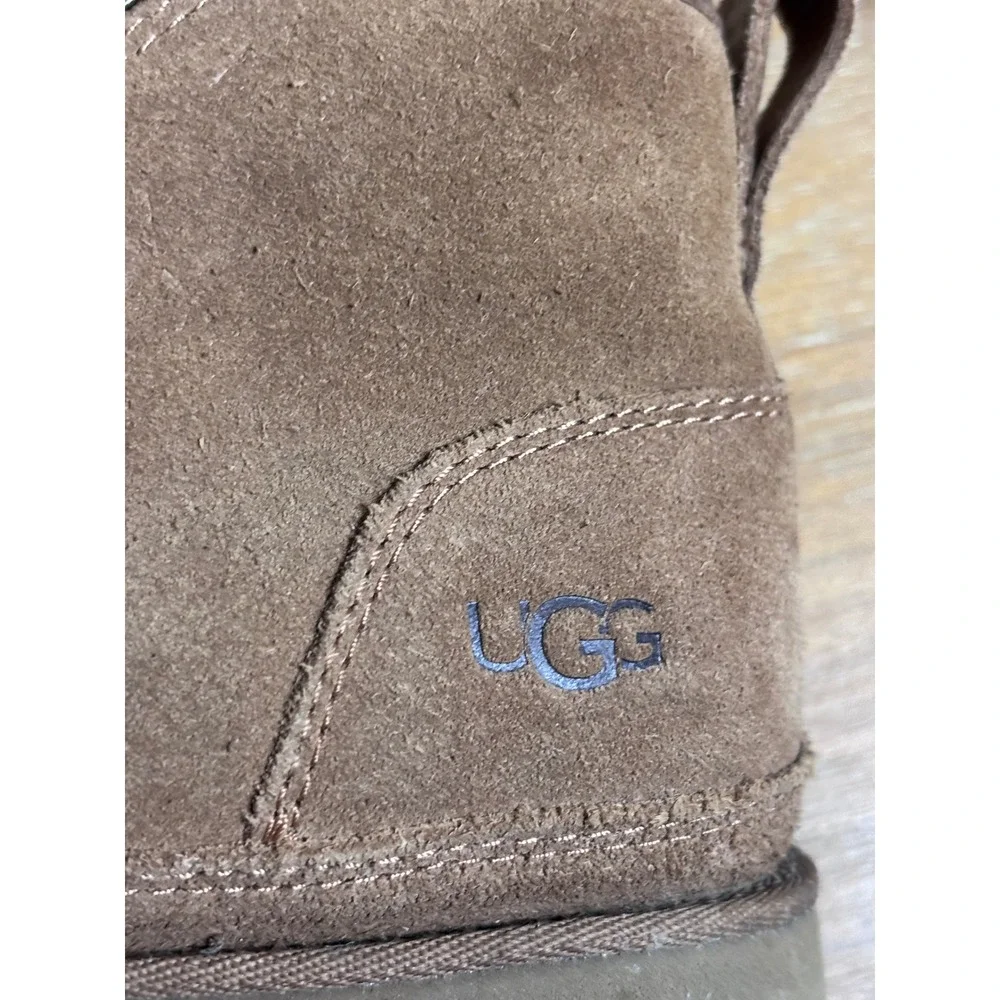 UGG Neumel Zip Suede Chukka Boots Brown Toggle Lace Side Zip Mens 1112481